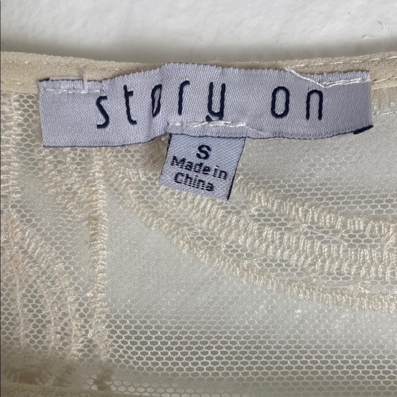 Boho Sheer Embroidered Ivory Kimono Cardigan – Festival/Beach Style - Picture 6 of 8